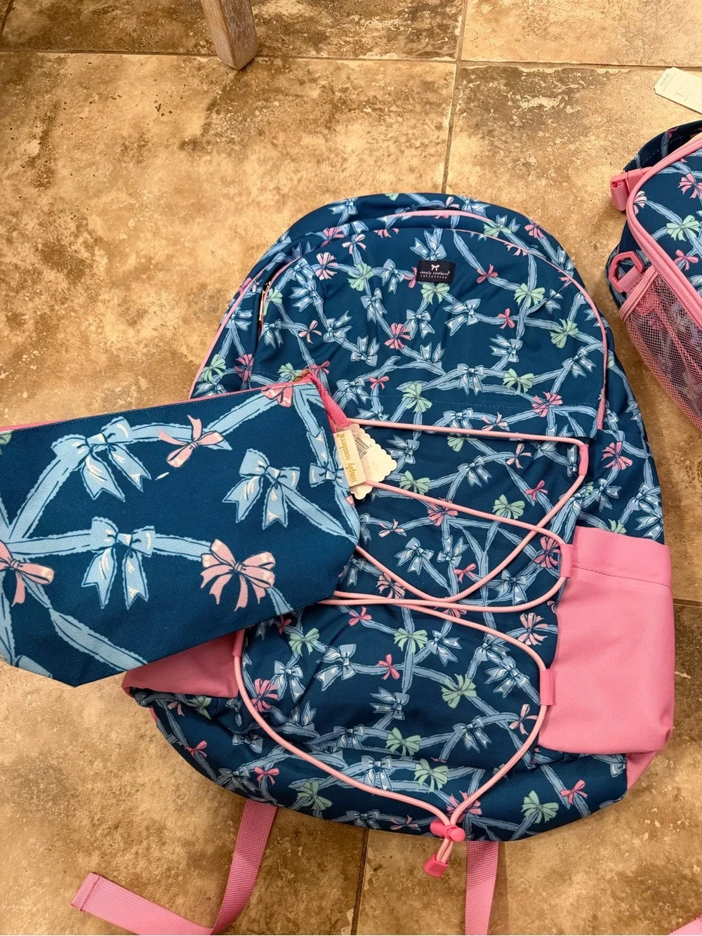 NWT Kids Simply Southern backpack, lunchbox & cosmetic bag